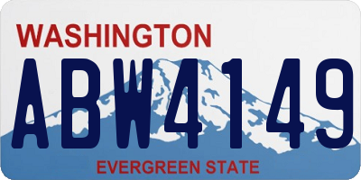 WA license plate ABW4149