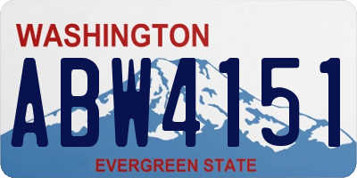 WA license plate ABW4151