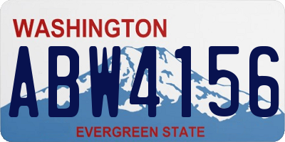WA license plate ABW4156