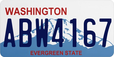 WA license plate ABW4167