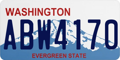 WA license plate ABW4170