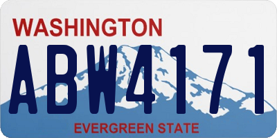 WA license plate ABW4171