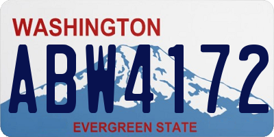 WA license plate ABW4172