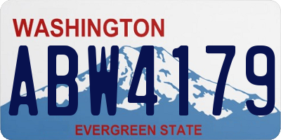 WA license plate ABW4179