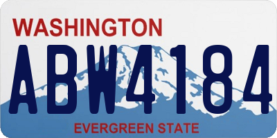 WA license plate ABW4184