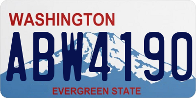WA license plate ABW4190