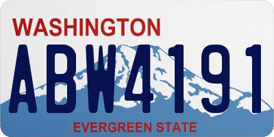 WA license plate ABW4191