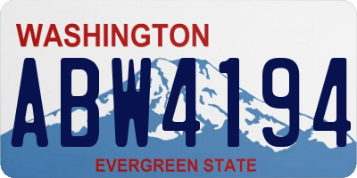 WA license plate ABW4194