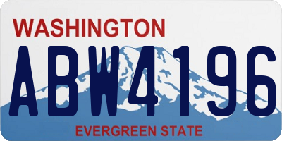 WA license plate ABW4196
