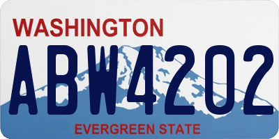 WA license plate ABW4202