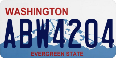 WA license plate ABW4204