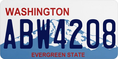 WA license plate ABW4208