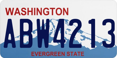 WA license plate ABW4213