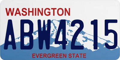 WA license plate ABW4215