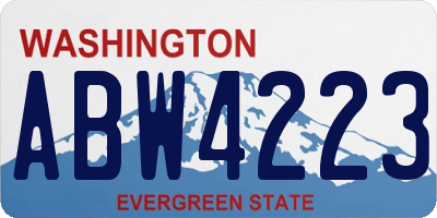 WA license plate ABW4223