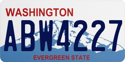 WA license plate ABW4227