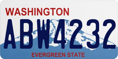 WA license plate ABW4232