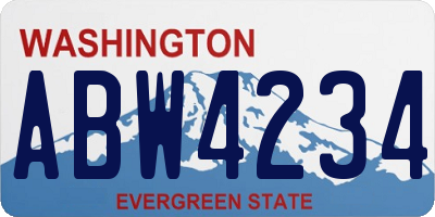 WA license plate ABW4234