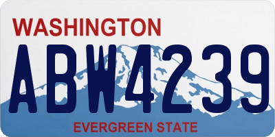 WA license plate ABW4239