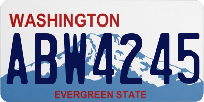 WA license plate ABW4245