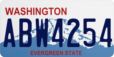 WA license plate ABW4254