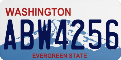 WA license plate ABW4256
