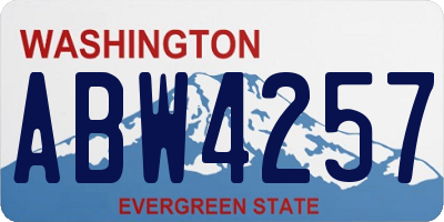 WA license plate ABW4257