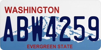 WA license plate ABW4259