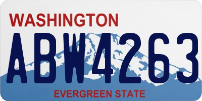 WA license plate ABW4263