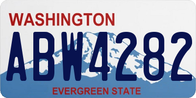 WA license plate ABW4282