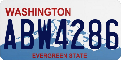 WA license plate ABW4286
