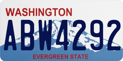 WA license plate ABW4292