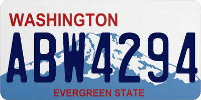 WA license plate ABW4294
