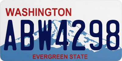 WA license plate ABW4298