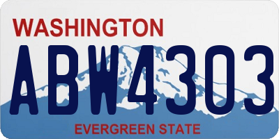 WA license plate ABW4303