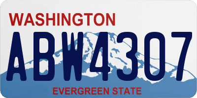 WA license plate ABW4307