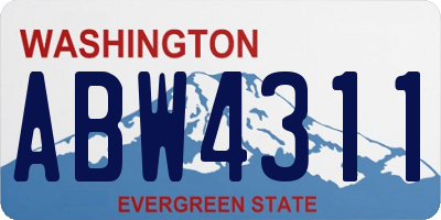 WA license plate ABW4311