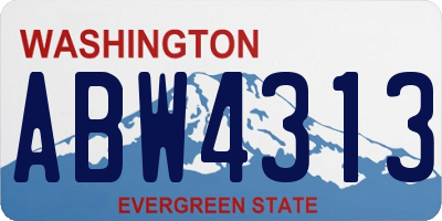 WA license plate ABW4313