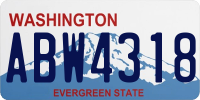 WA license plate ABW4318