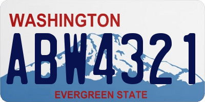 WA license plate ABW4321