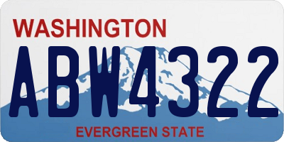 WA license plate ABW4322