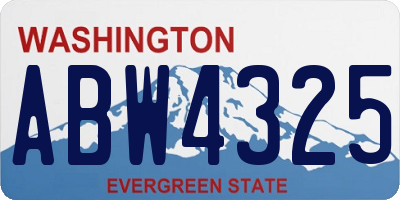 WA license plate ABW4325