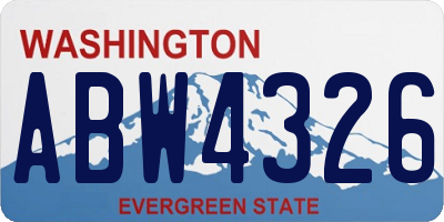 WA license plate ABW4326