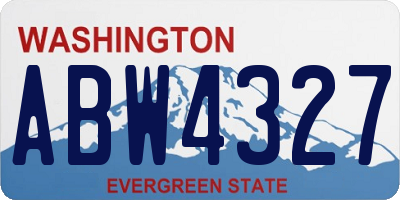 WA license plate ABW4327