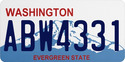 WA license plate ABW4331
