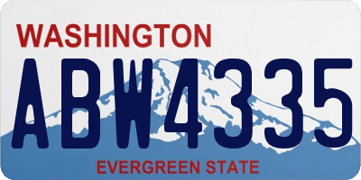 WA license plate ABW4335
