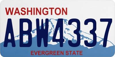 WA license plate ABW4337