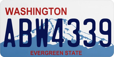 WA license plate ABW4339