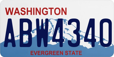 WA license plate ABW4340