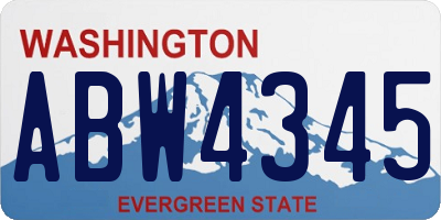 WA license plate ABW4345